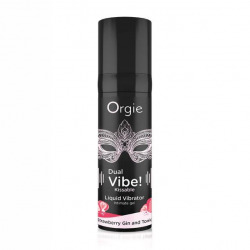 Vibrador Líquido Besable Dual Vibe Gin Tonic Fresa 15 ml