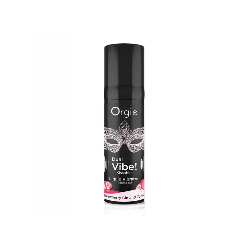 Vibrador Líquido Besable Dual Vibe Gin Tonic Fresa 15 ml