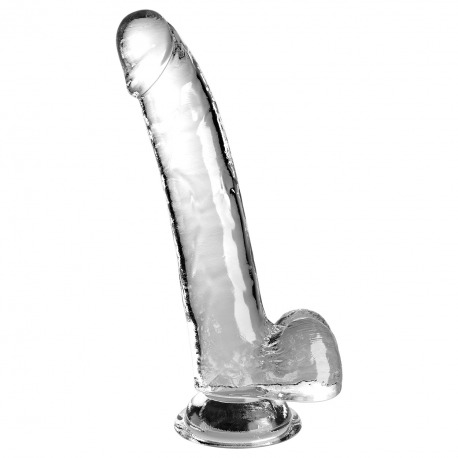 Dildo Con Testículos 20.3 cm Transparente