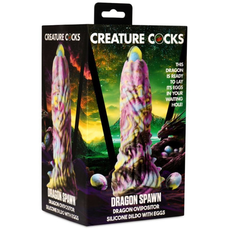 Dildo Dragon Spawn Ovipositor con Huevos