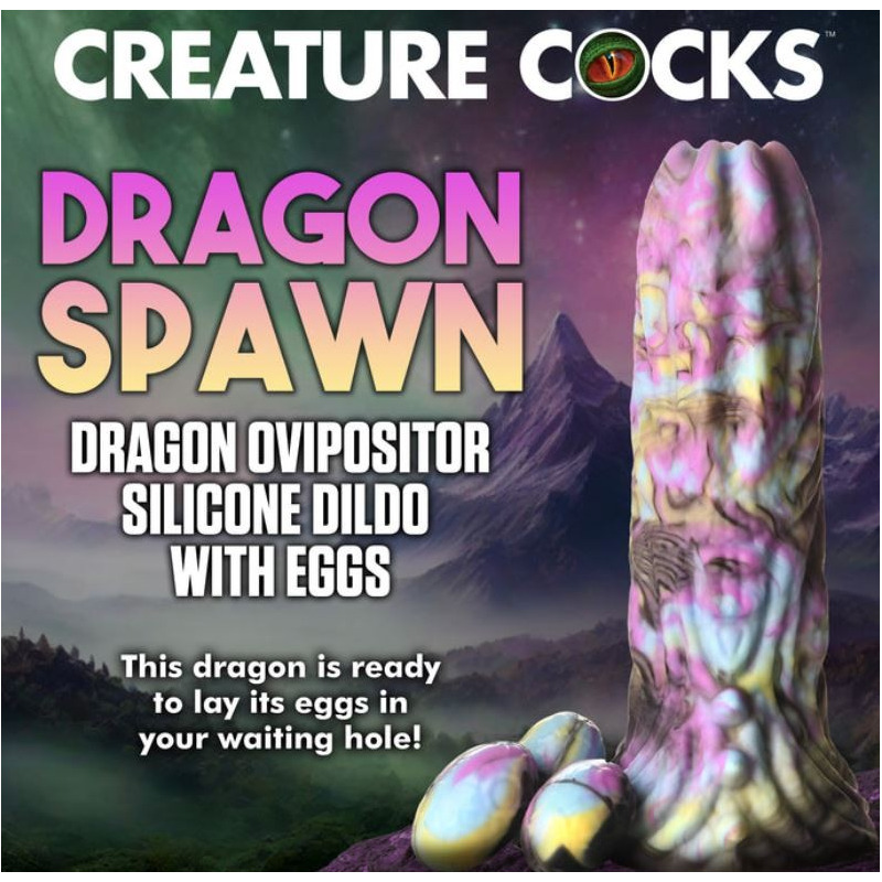 Dildo Dragon Spawn Ovipositor con Huevos