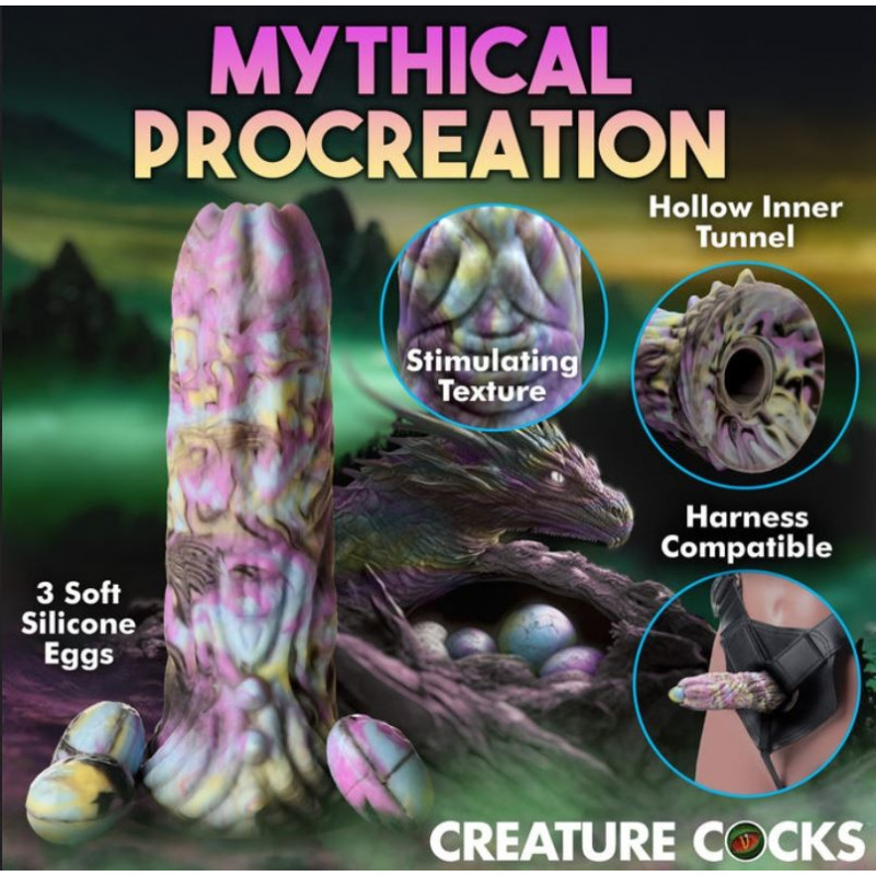 Dildo Dragon Spawn Ovipositor con Huevos