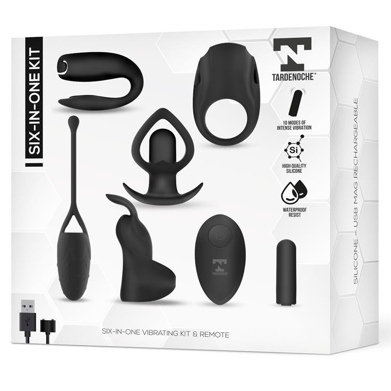 Six-In-One Kit de Bala Vibradora y 5 Accesorios