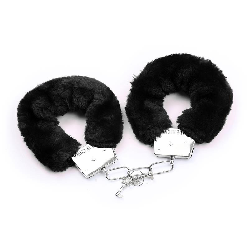 Set de 3 Piezas Antifaz, Esposas y Plumas Negro