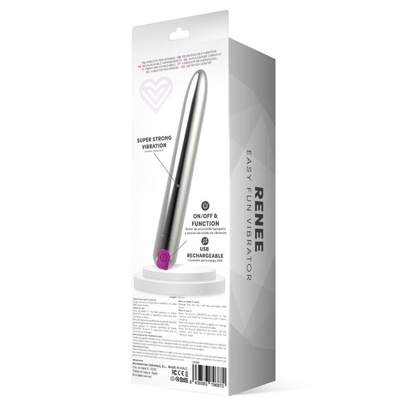 Renee Vibrador 18,5 cm Plata