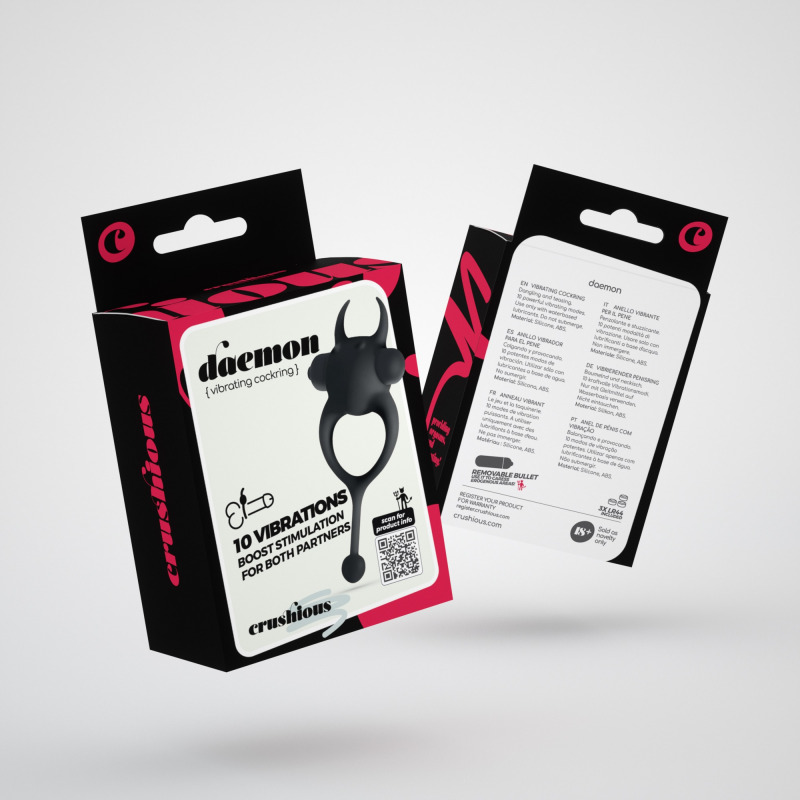 Daemon Anillo de Pene con Vibración Negro
