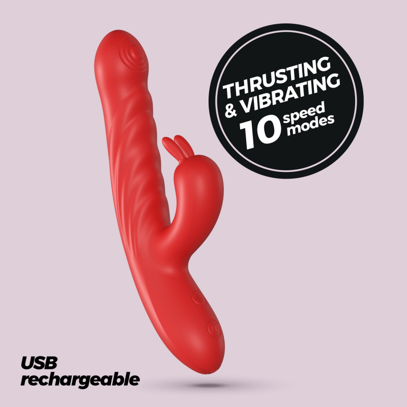 Lapin Vibrador Conejo con Empuje Rojo