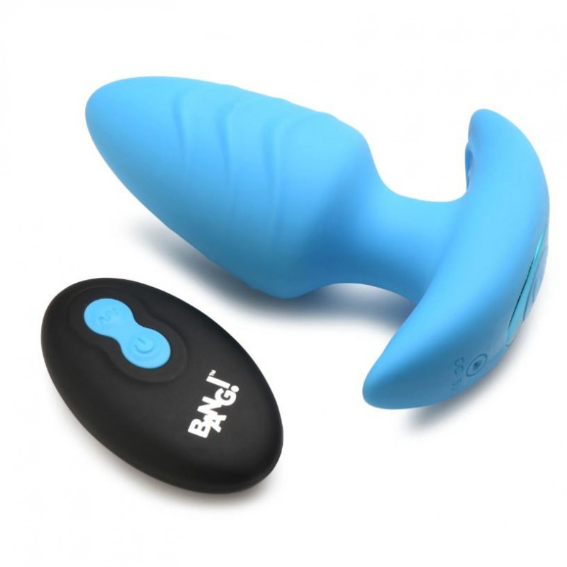 Plug Vibrador y Rotador con Mando USSB Azul
