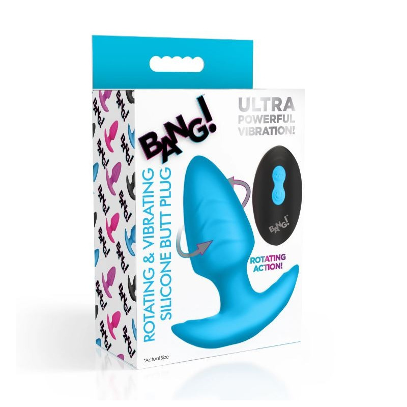 Plug Vibrador y Rotador con Mando USSB Azul