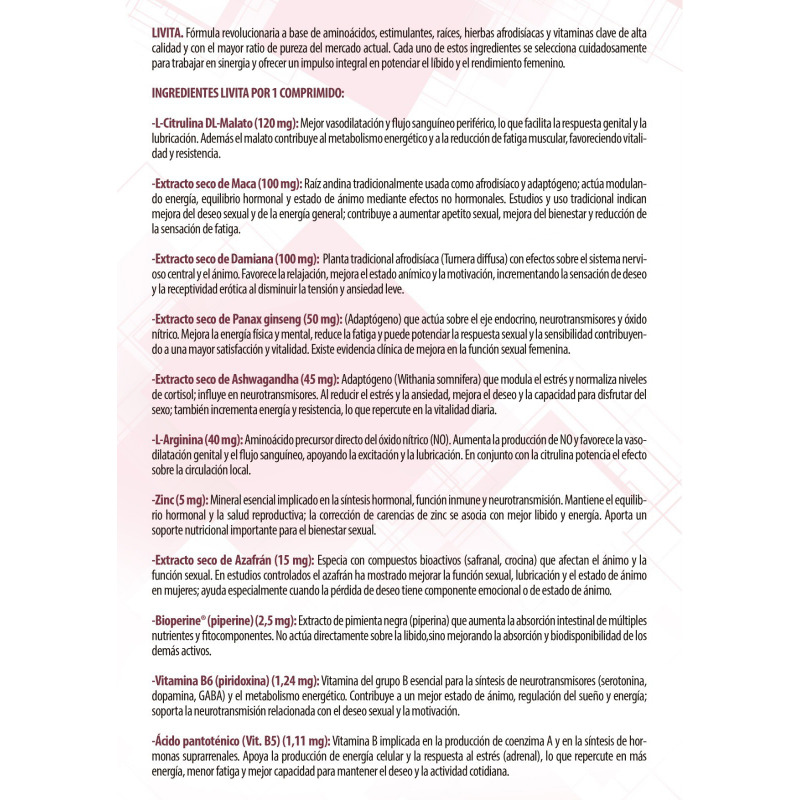 Livita Woman Libido 30 Cápsulas