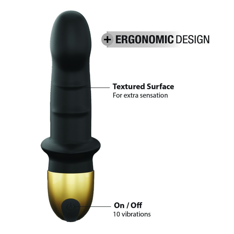 Vibrador Mini Lover Negro-Oro