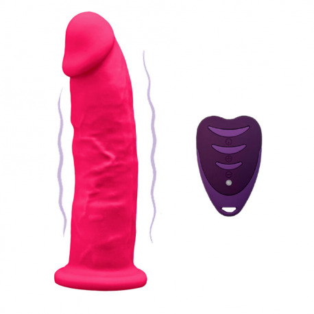 Pene Realístico Modelo 2 Rosa + Control Remoto 17 cm