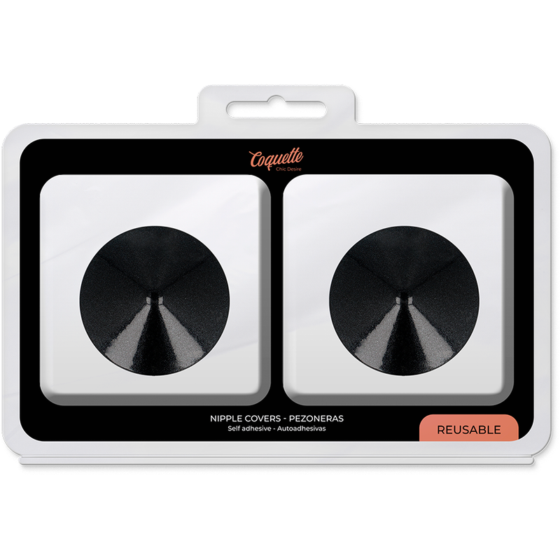 Cubre Pezones Metal Círculos Negros