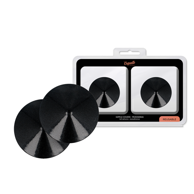 Cubre Pezones Metal Círculos Negros