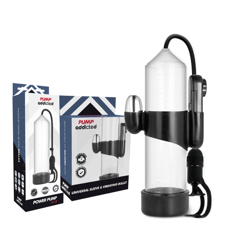 Bomba Erección RX5 Transparente con Vibrador