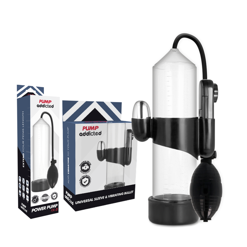 Bomba Erección RX3 Transparente con Vibrador
