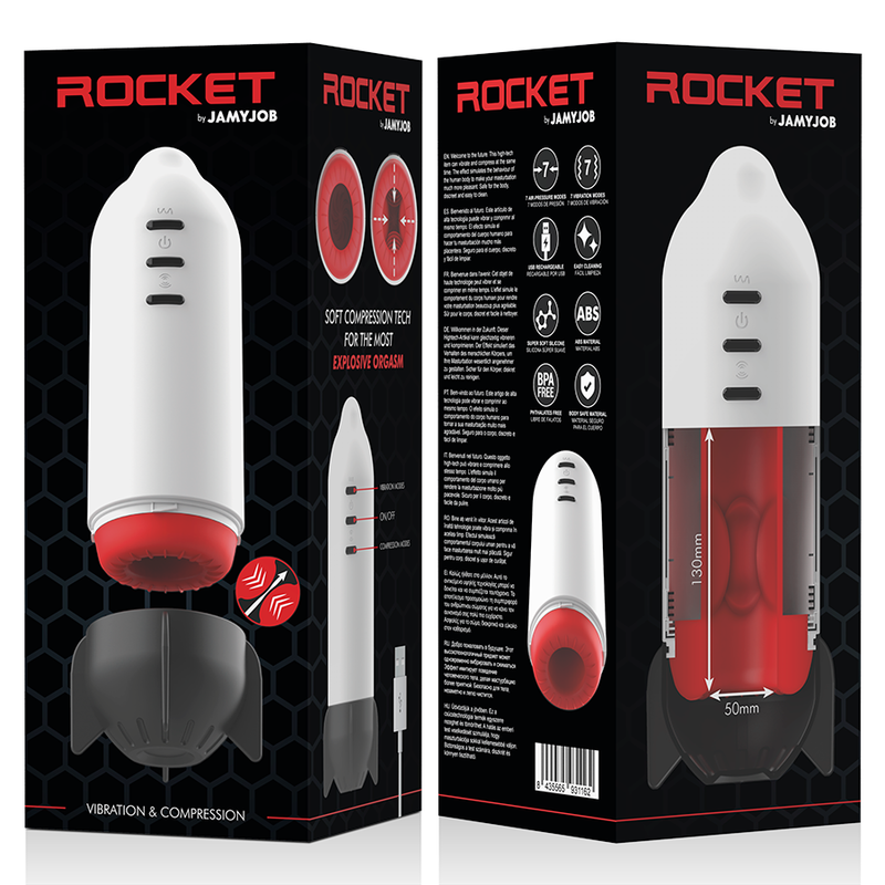 Rocket Masturbador Tecnología Soft Compresión y Vibración