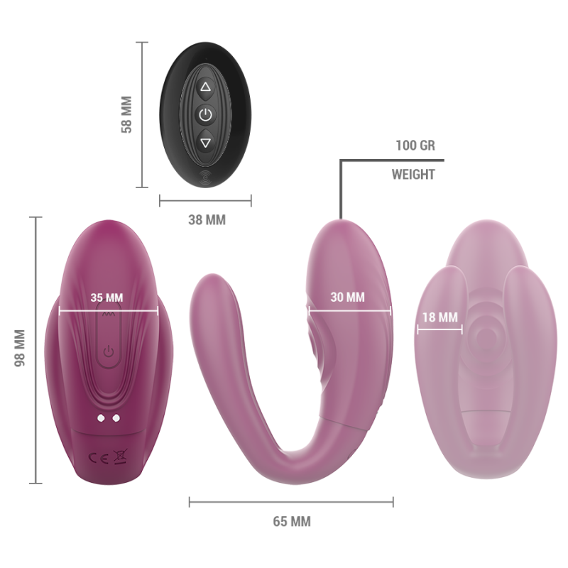 Sandra Vibrador y Estimulador de Pinzas con Control Remoto