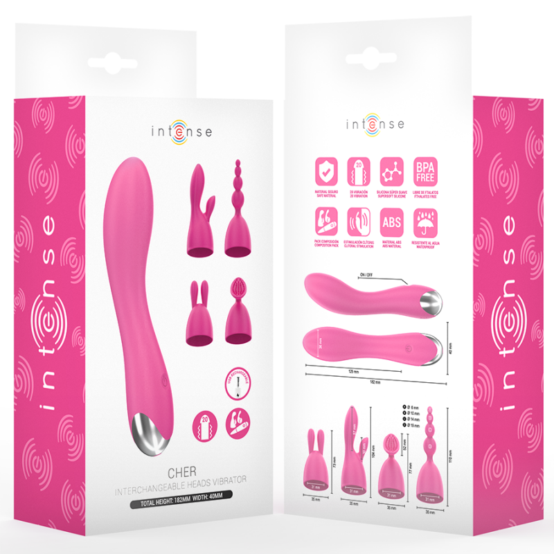 Cher Vibrador con Cabezales Intercambiables