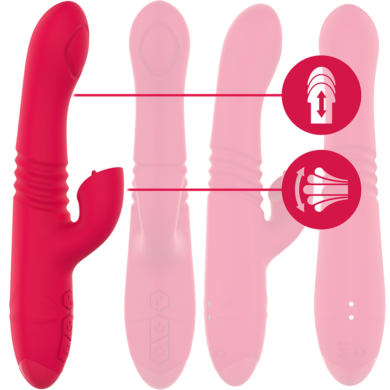 Dua Vibrador Multifuncion con Lengua Rojo