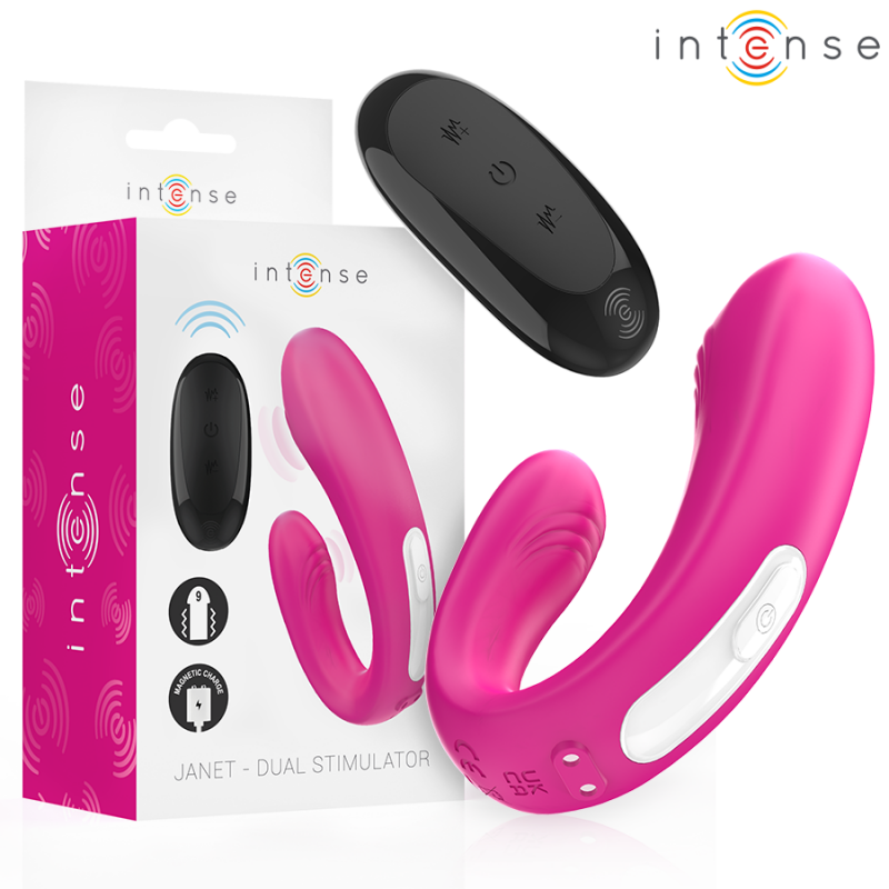 Janet Estimulador y Vibrador Dual con Control Remoto Rosa