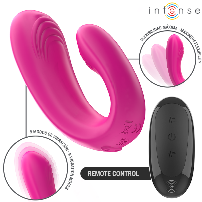 Janet Estimulador y Vibrador Dual con Control Remoto Rosa
