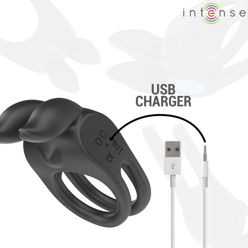 Sam Anillo Doble Vibrador Negro