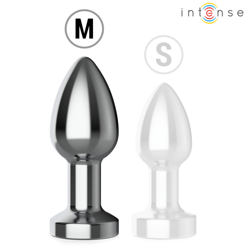 Plug Anal Talla M Metálico Vibrador LED Control Remoto