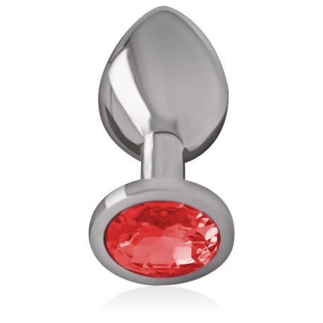 Plug Anal Metálico con Cristal Rojo Talla L