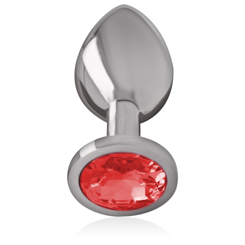 Plug Anal Metálico con Cristal Rojo Talla L