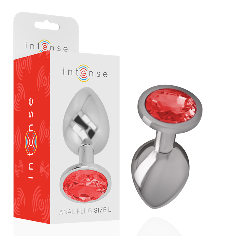 Plug Anal Metálico con Cristal Rojo Talla L