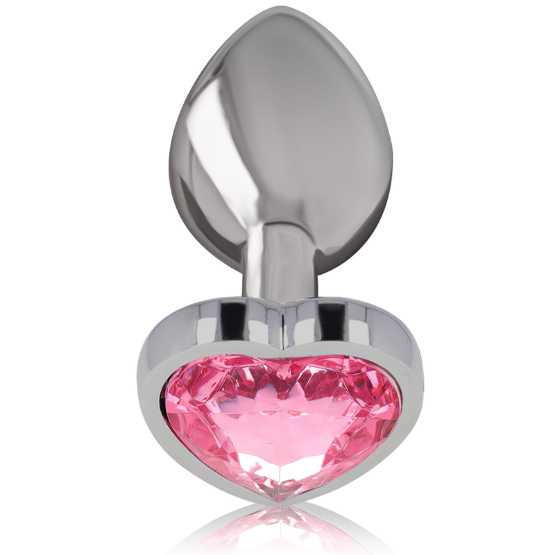 Plug Anal Metal Corazón Rosa Talla L