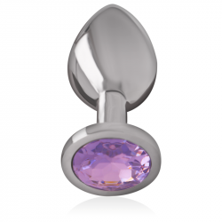 Plug Anal Metálico con Cristal Violeta Talla M