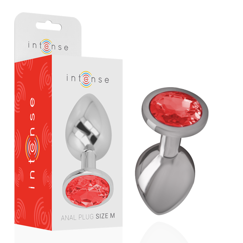 Plug Anal Metálico con Cristal Rojo Talla M