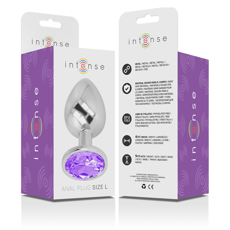 Plug Anal Metálico con Cristal Violeta Talla L