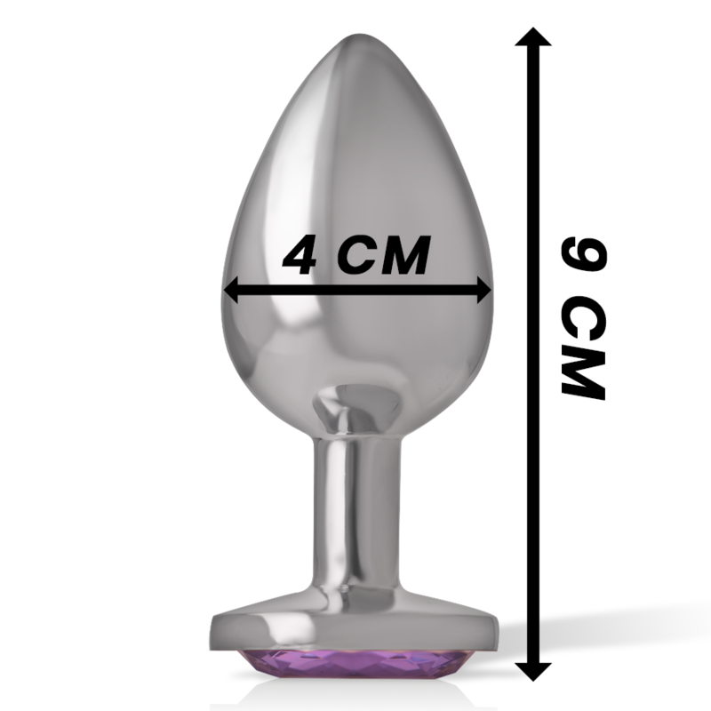 Plug Anal Metálico con Cristal Violeta Talla L