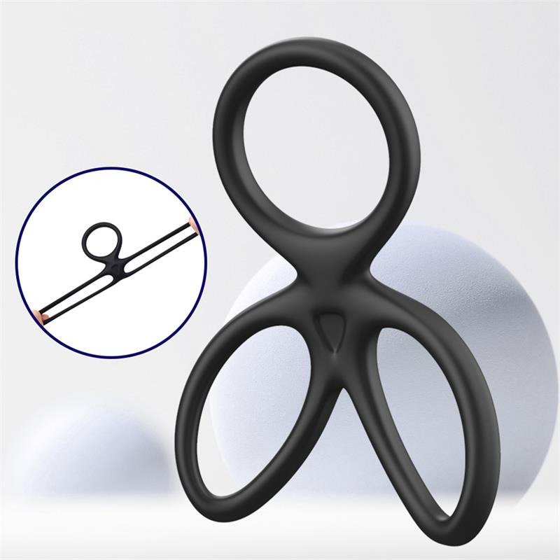 Anillo Triple Pene y Testículos Flexible