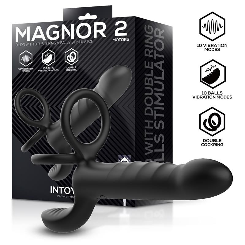 Magnor Dildo con anillo Doble y Estimulador de Testículos
