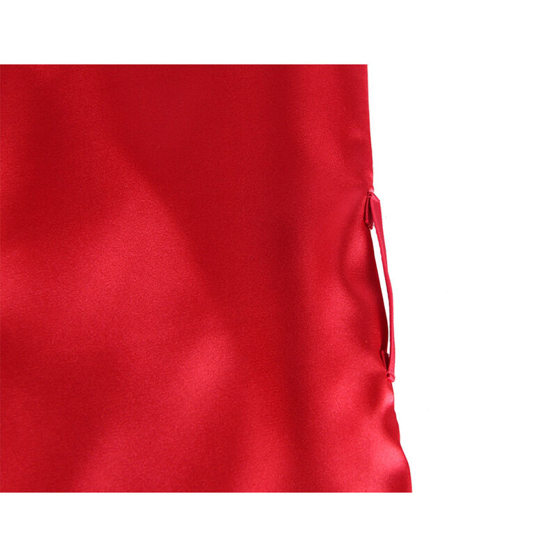 Camison de Encaje Espalda Transparente y Tanga Rojo