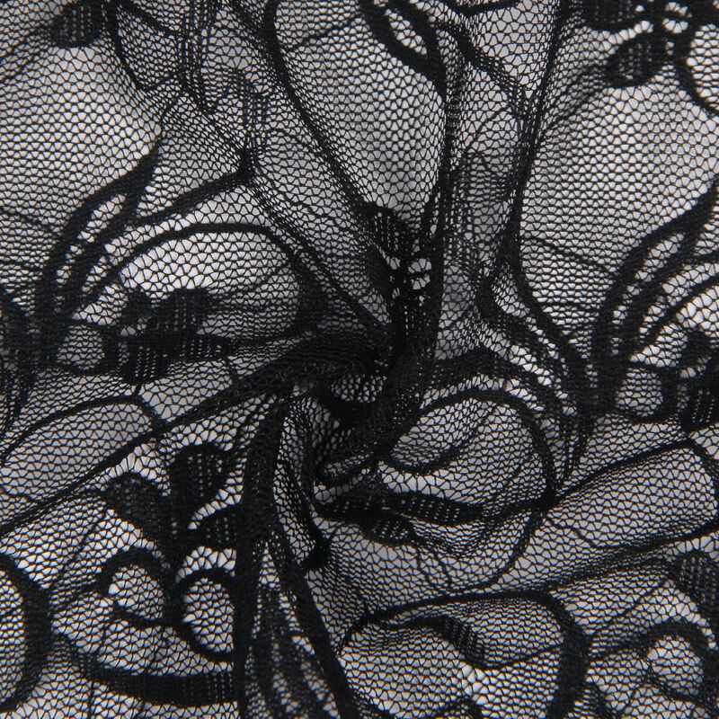 Babydoll de Encaje con Tirantes Negro