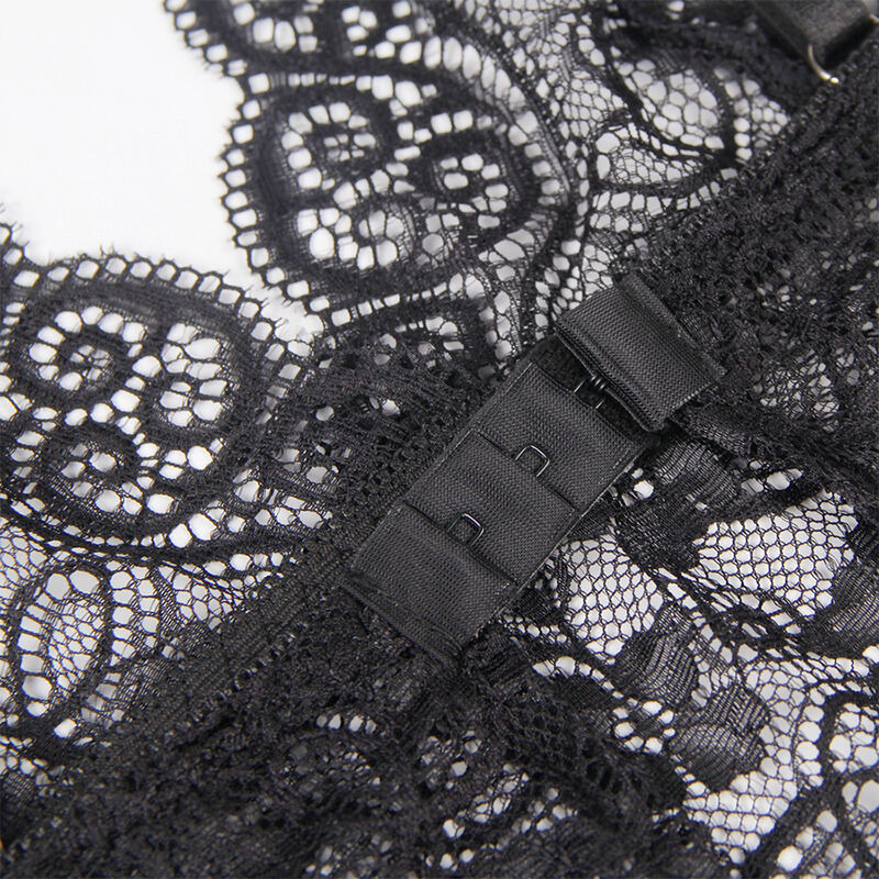 Set 3 Piezas Encaje y Saten Negro