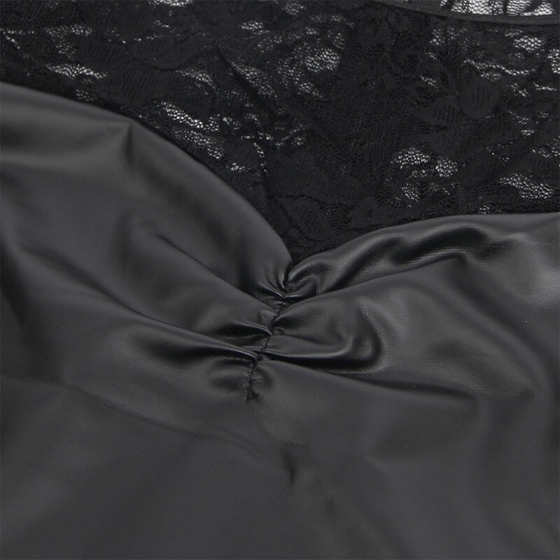 Vestido de Manga Larga con Encaje Negro