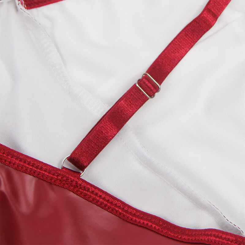 Vestido con Tirantes Cuero Burdeos