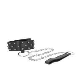 Collar con Correa con Tachuelas Plateadas Modelo 5