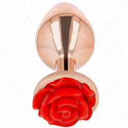 Plug Anal Oro Rosado Rosa Roja L