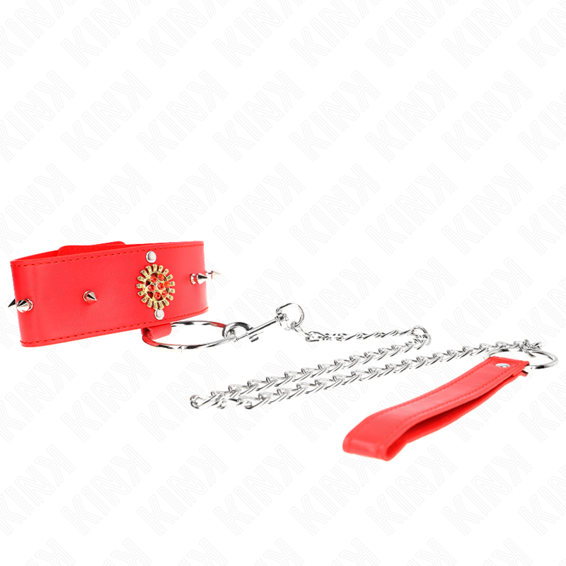 Collar con Correa Rojo con Diamantes