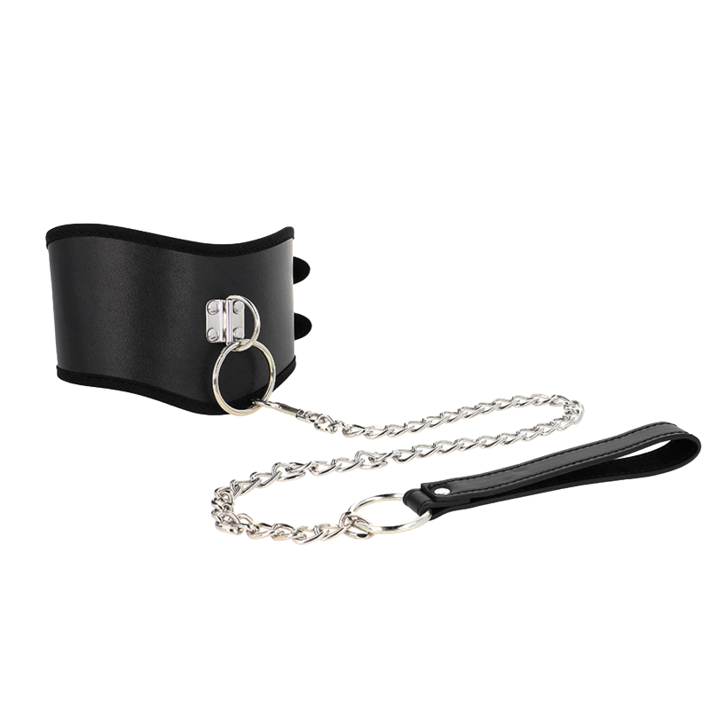 Collar con Correa Ancho Negro