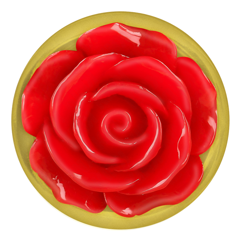 Plug Anal Dorado Rosa Roja Talla M
