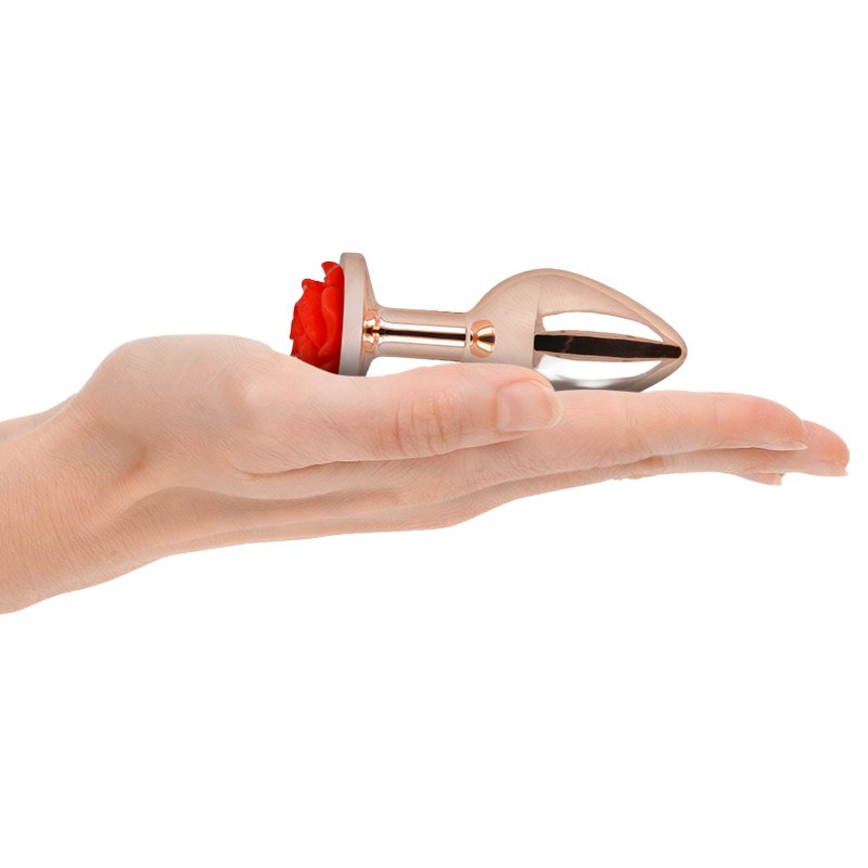 Plug Anal Oro Rosado Rosa Roja Talla M