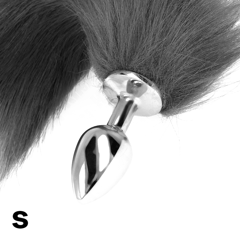 Plug Anal Talla S Cola Plateado y Blanco